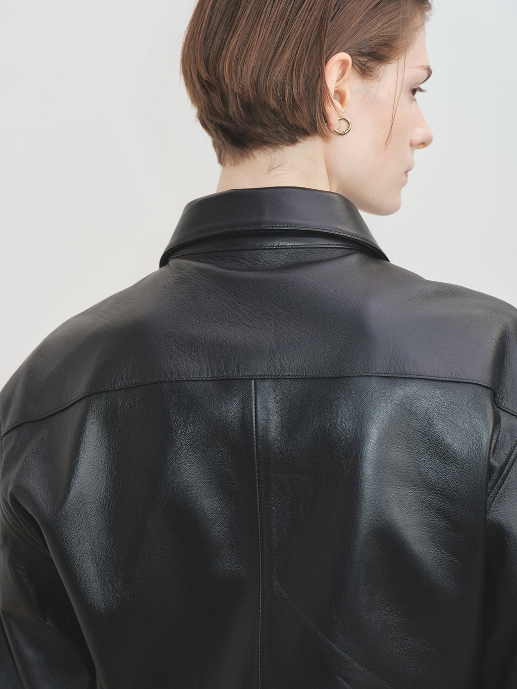 Tonywack - Leather Hidden Button Shirt (Black) product image 6 | TRAB K-Fashion Australia