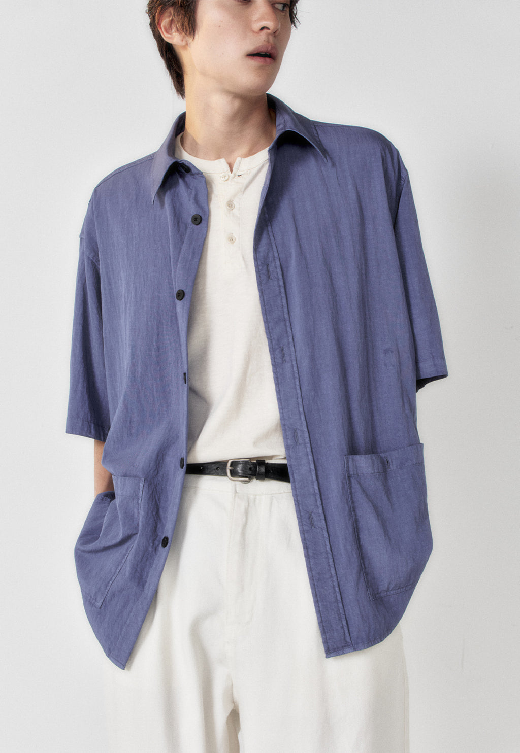 Art if acts - Garment Dyed Two Pocket Half Shirt (French Blue) product image 5 | TRAB K-Fashion Australia
