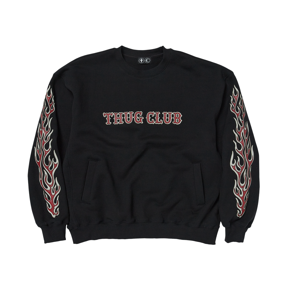 Thug Club - Leather Flame Sweatshirt (Black) product image 1 | TRAB K-Fashion Australia