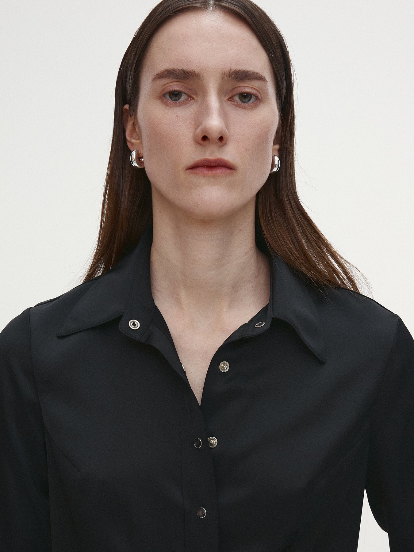 Tonywack - Satin Regular-Fit Shirt (Black) product image 1 | TRAB K-Fashion Australia