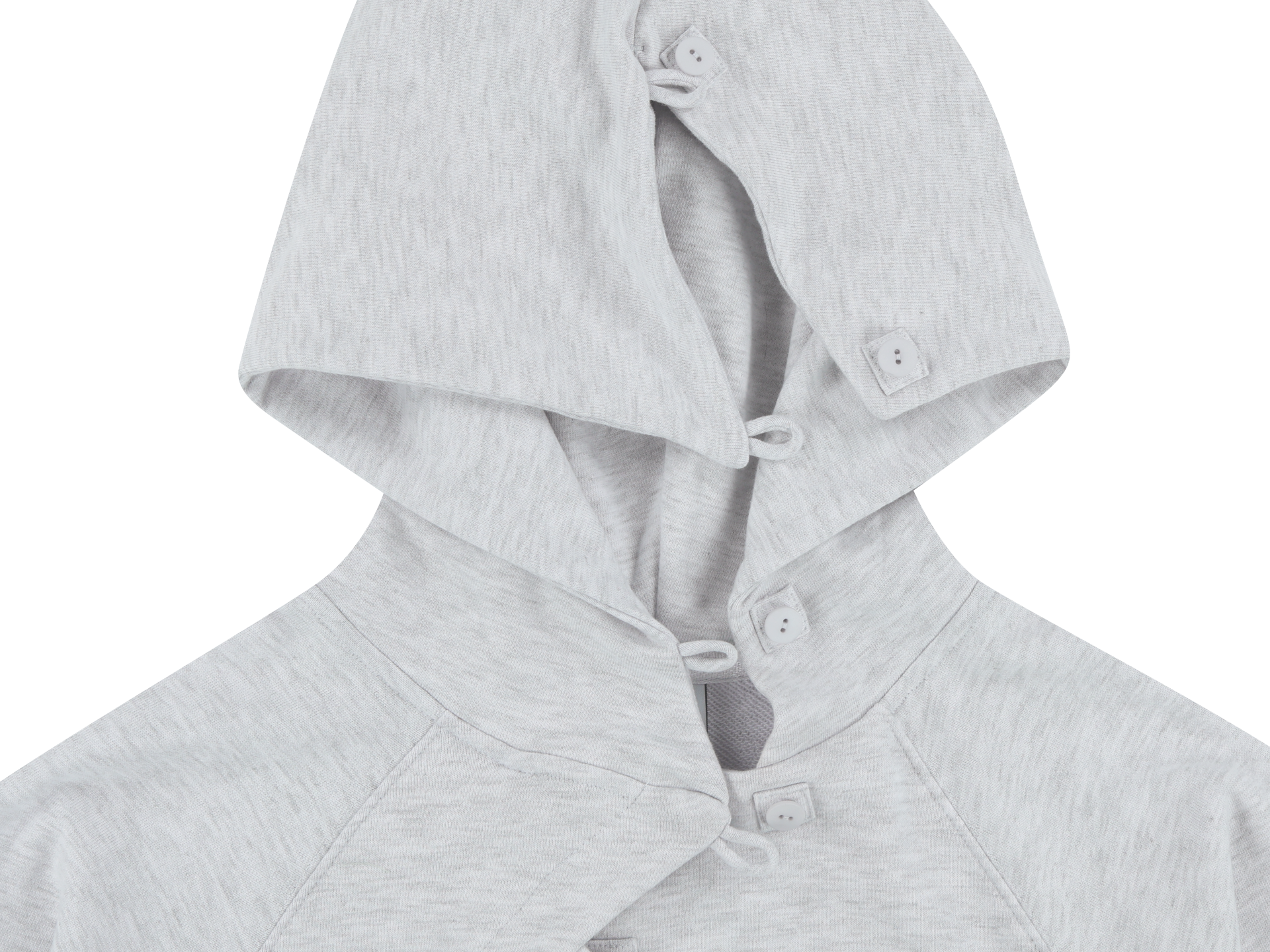 San San Gear - Button Hoodie (White Melange) product image 8 | TRAB K-Fashion Australia