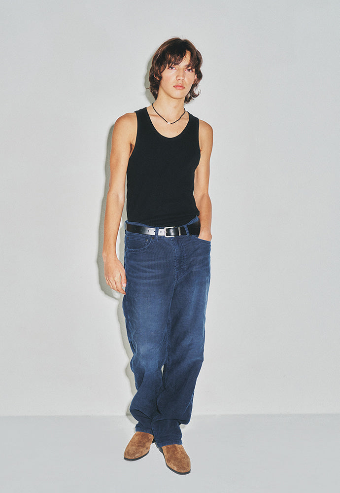 Tonywack - Indigo Garment-Dyed Straight Cut Corduroy Pants (Faded Indigo) product image 3 | TRAB K-Fashion Australia