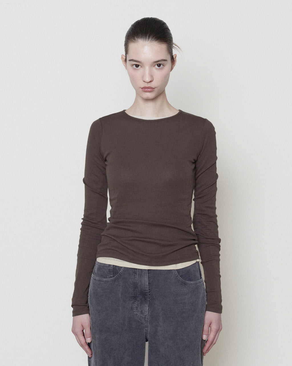Brownyard - Ribbed Long Sleeve (Dark Brown) product image 1 | TRAB K-Fashion Australia