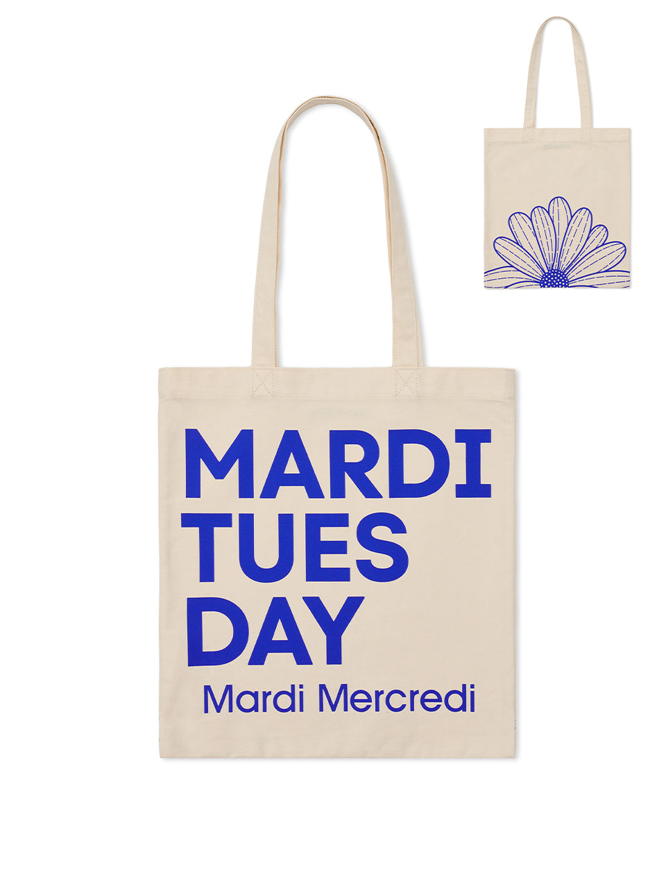 Mardi Mercredi - Canvas Bag Flower Du Mardi (Cream Blue) product image 1 | TRAB K-Fashion Australia