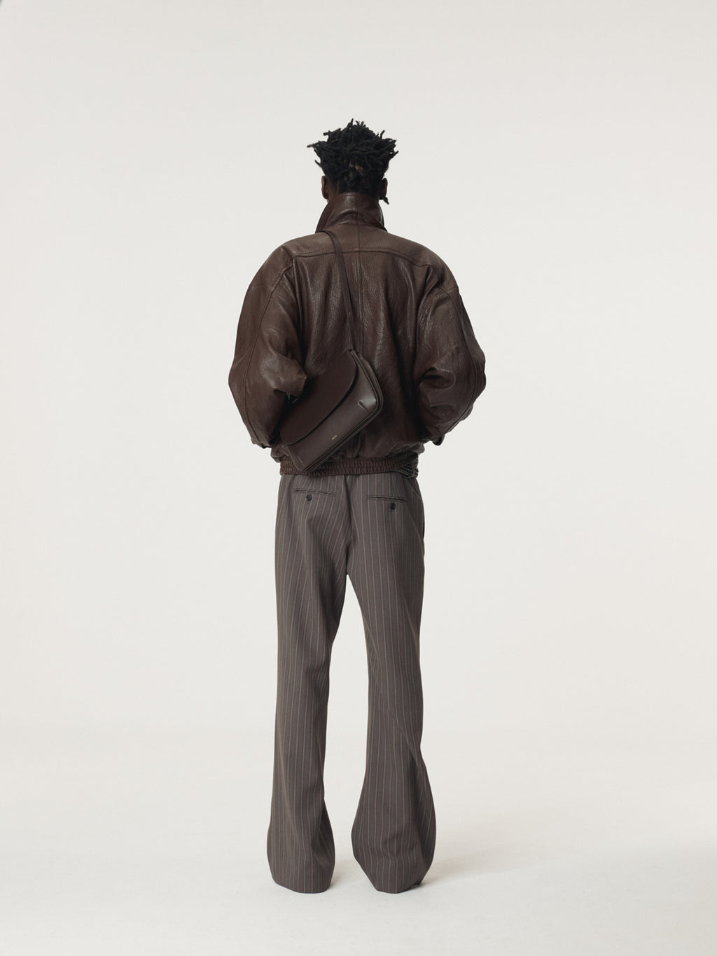 Recto - High-Neck Leather Jumper (Brown) product image 3 | TRAB K-Fashion Australia