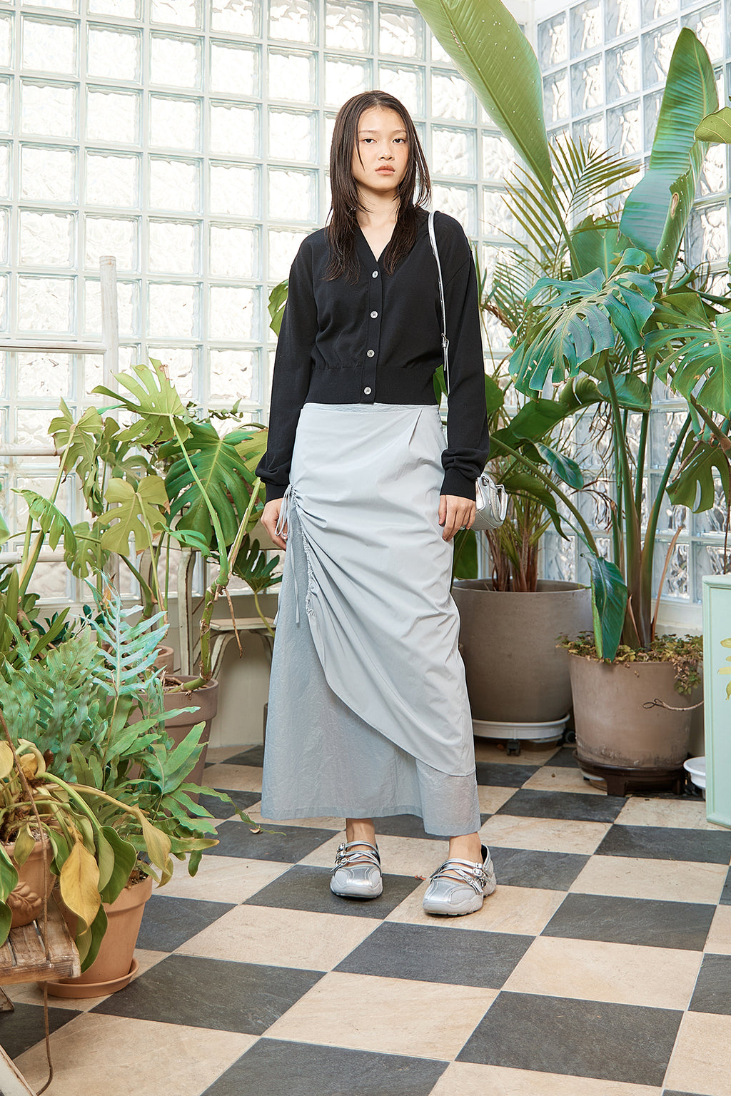 Matin Kim - Back Logo See Through Cardigan (Black) product image 8 | TRAB K-Fashion Australia
