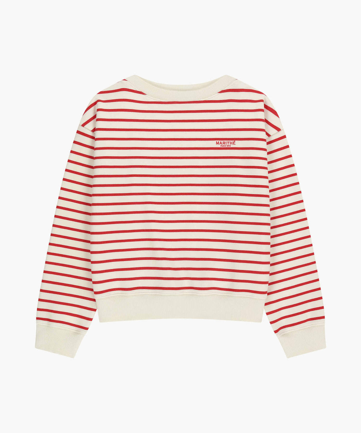 Marithe & Francois Girbaud - Stripe Boatneck Crop Sweatshirt (Red) product image 6 | TRAB K-Fashion Australia