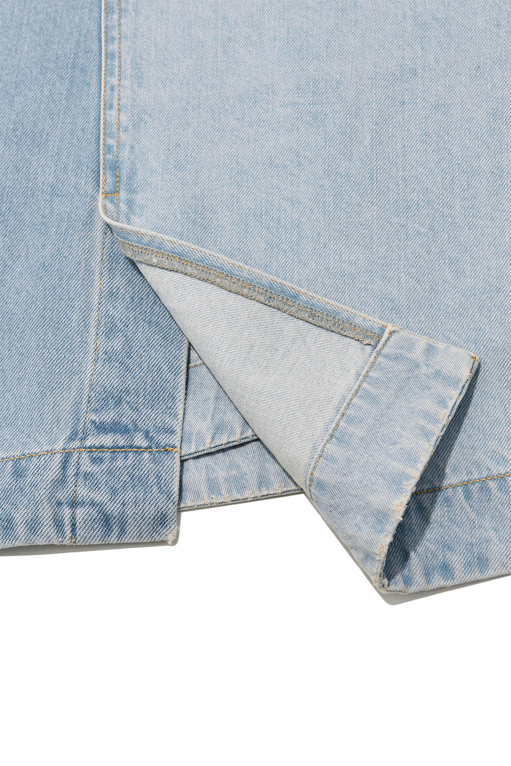 Matin Kim - Denim Mixed Flare Skirt (Light Blue) product image 7 | TRAB K-Fashion Australia