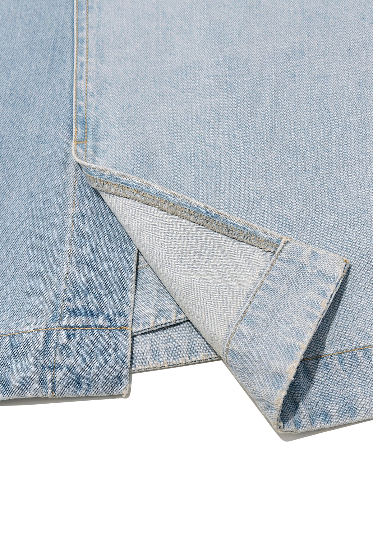 Matin Kim - Denim Mixed Flare Skirt (Light Blue) product image 7 | TRAB K-Fashion Australia