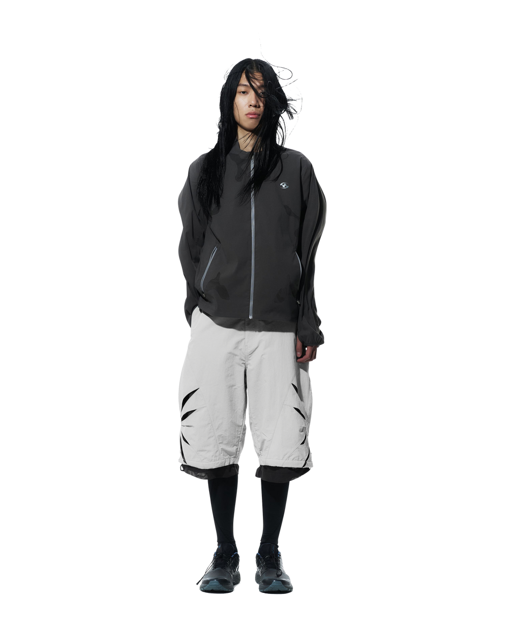 San San Gear - Cut Off Mesh Shorts (Grey) product image 1 | TRAB K-Fashion Australia