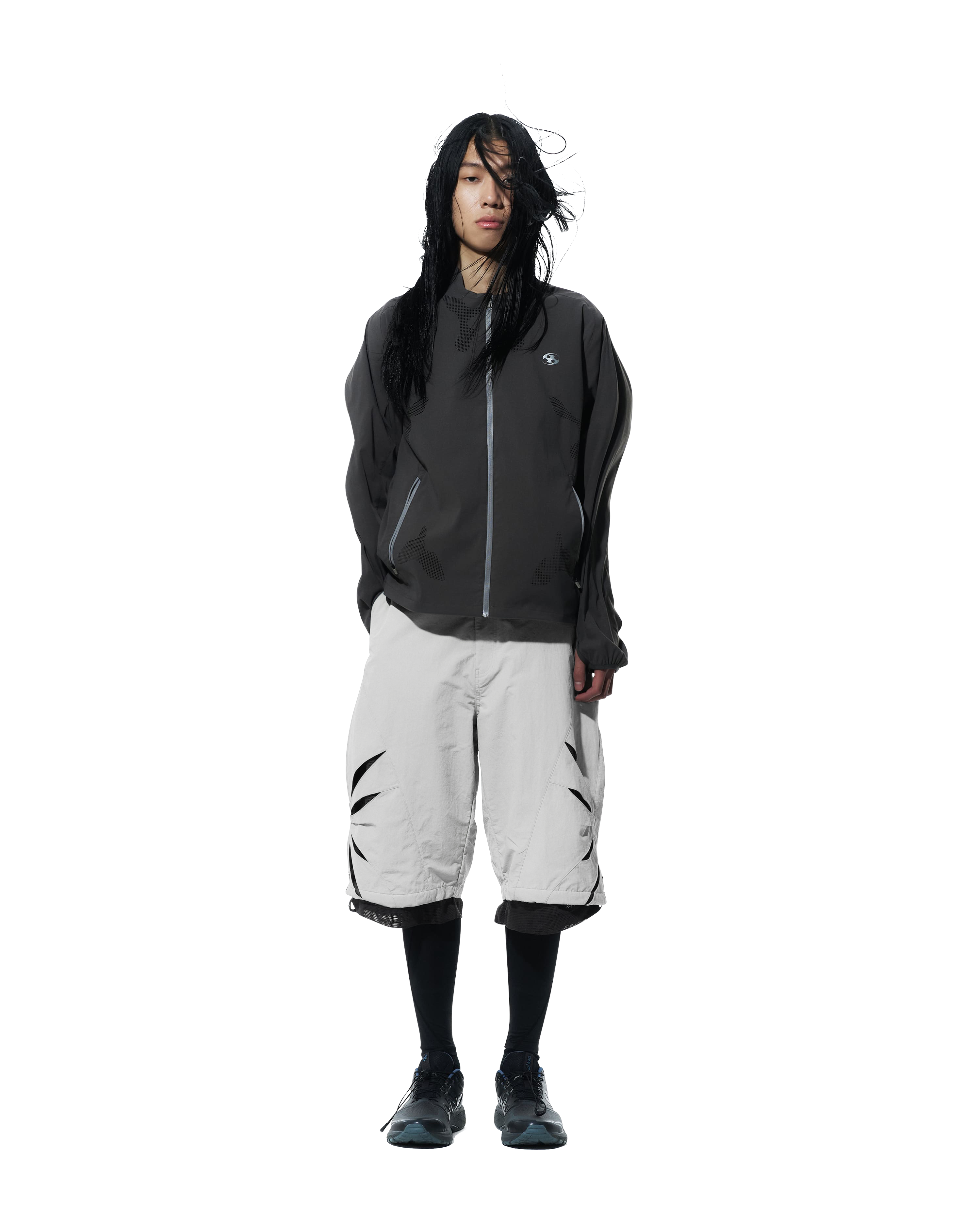 San San Gear - Cut Off Mesh Shorts (Grey) product image 1 | TRAB K-Fashion Australia