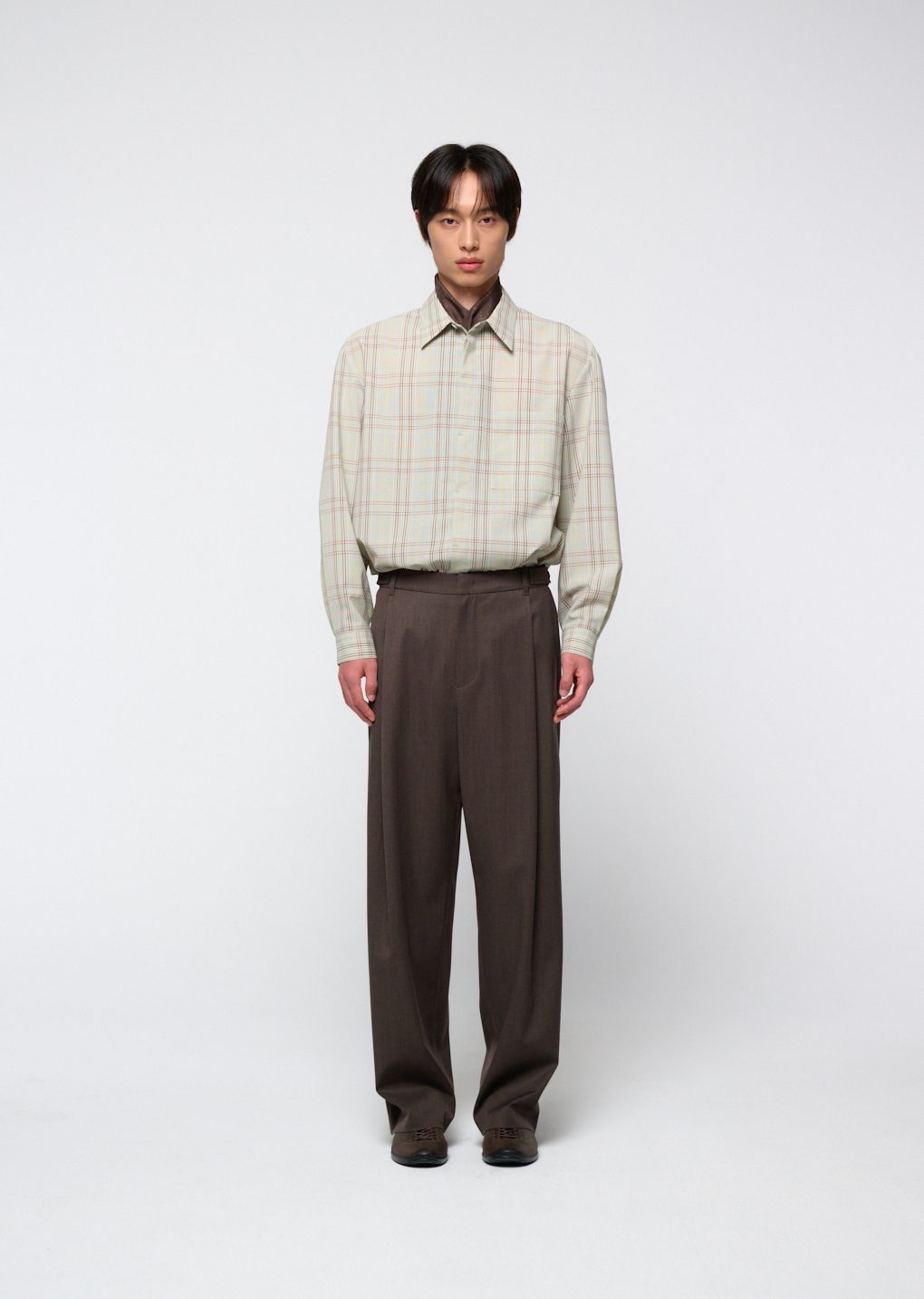 Amomento - Oversized pocket check shirt (Mint) product image 2 | TRAB K-Fashion Australia