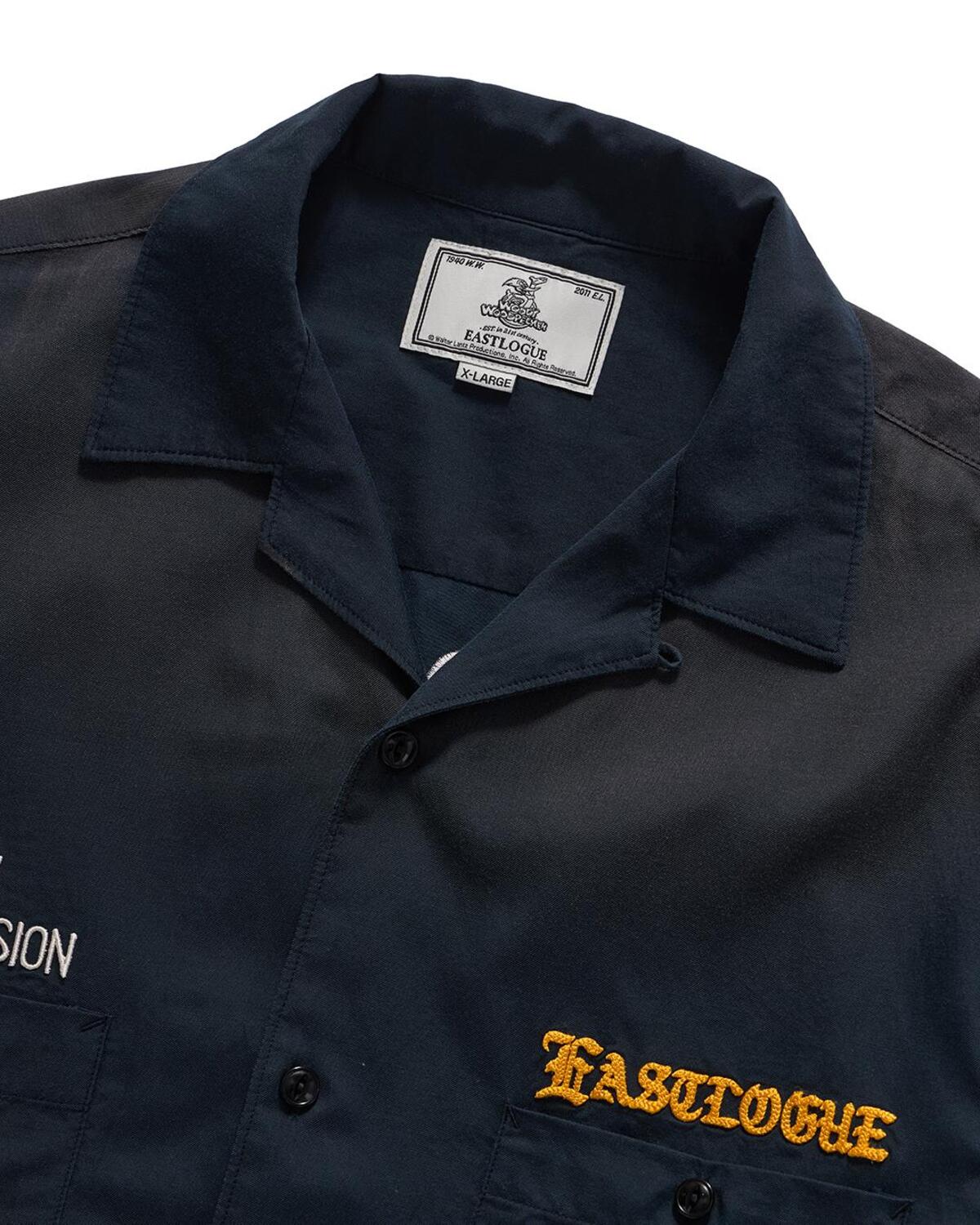 Eastlogue - Embroidered Bowling Half Shirts (Navy) product image 3 | TRAB K-Fashion Australia