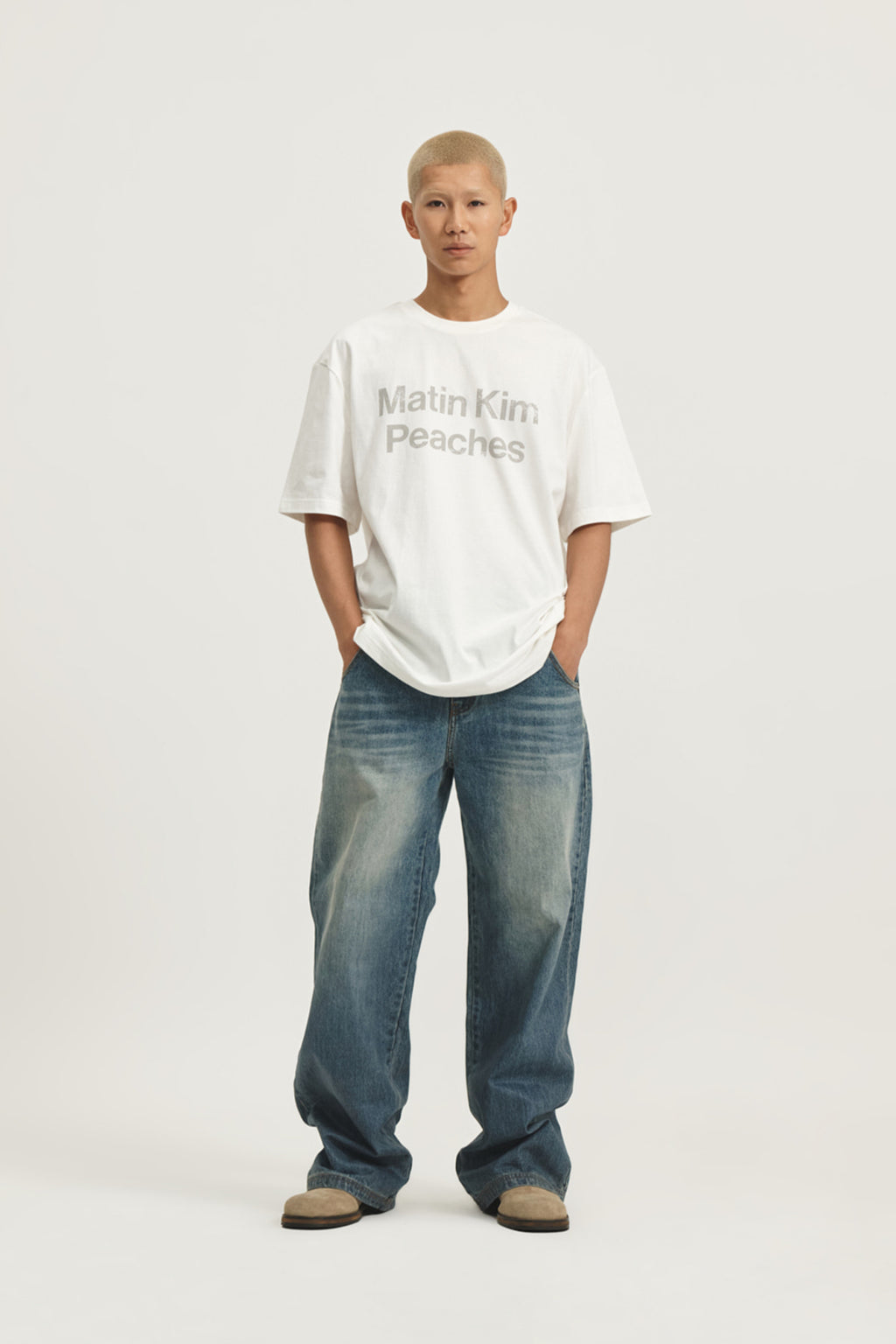 Matin Kim - Peaches Logo Graphic Top (White) product image 11 | TRAB K-Fashion Australia