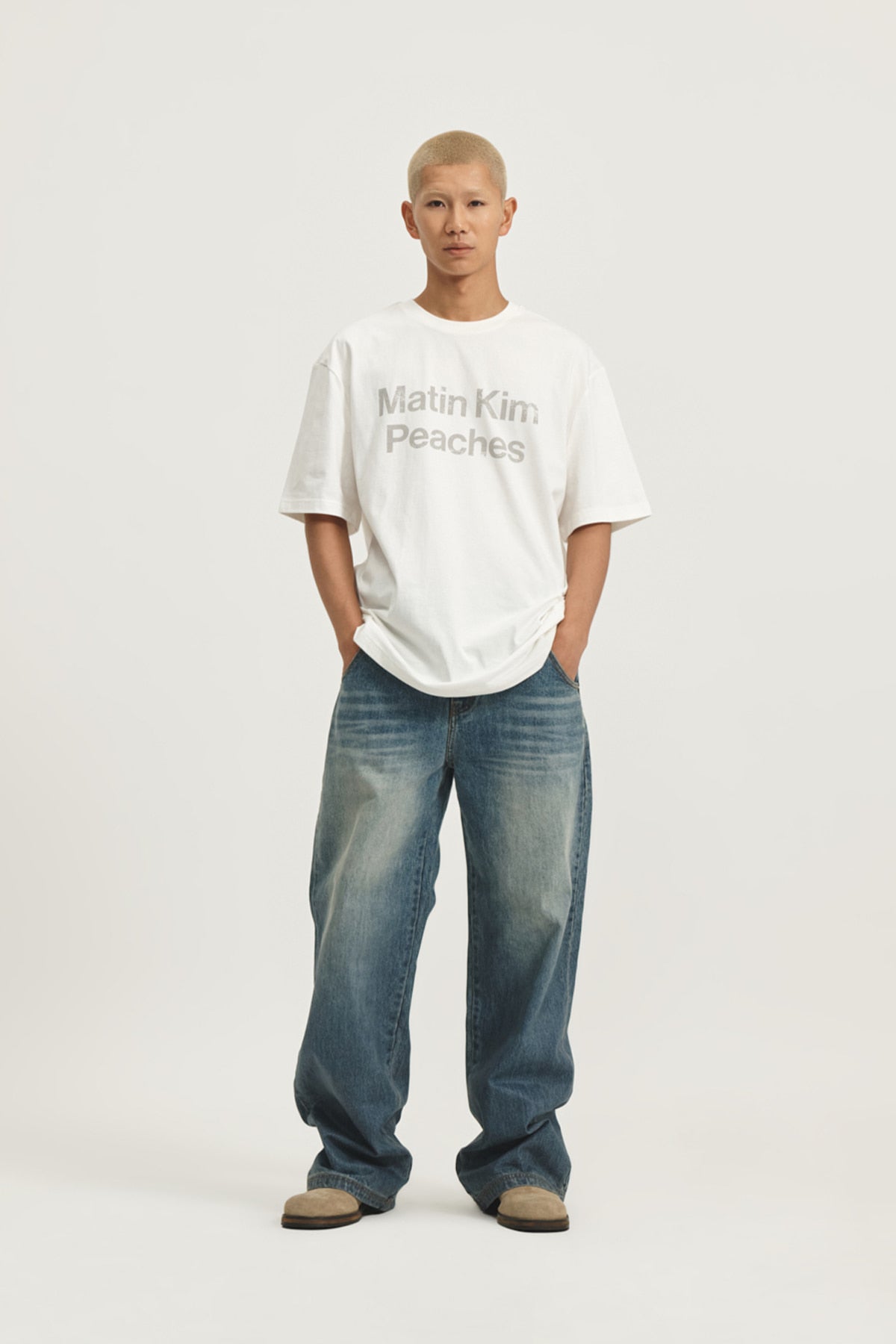 Matin Kim - Peaches Logo Graphic Top (White) product image 11 | TRAB K-Fashion Australia