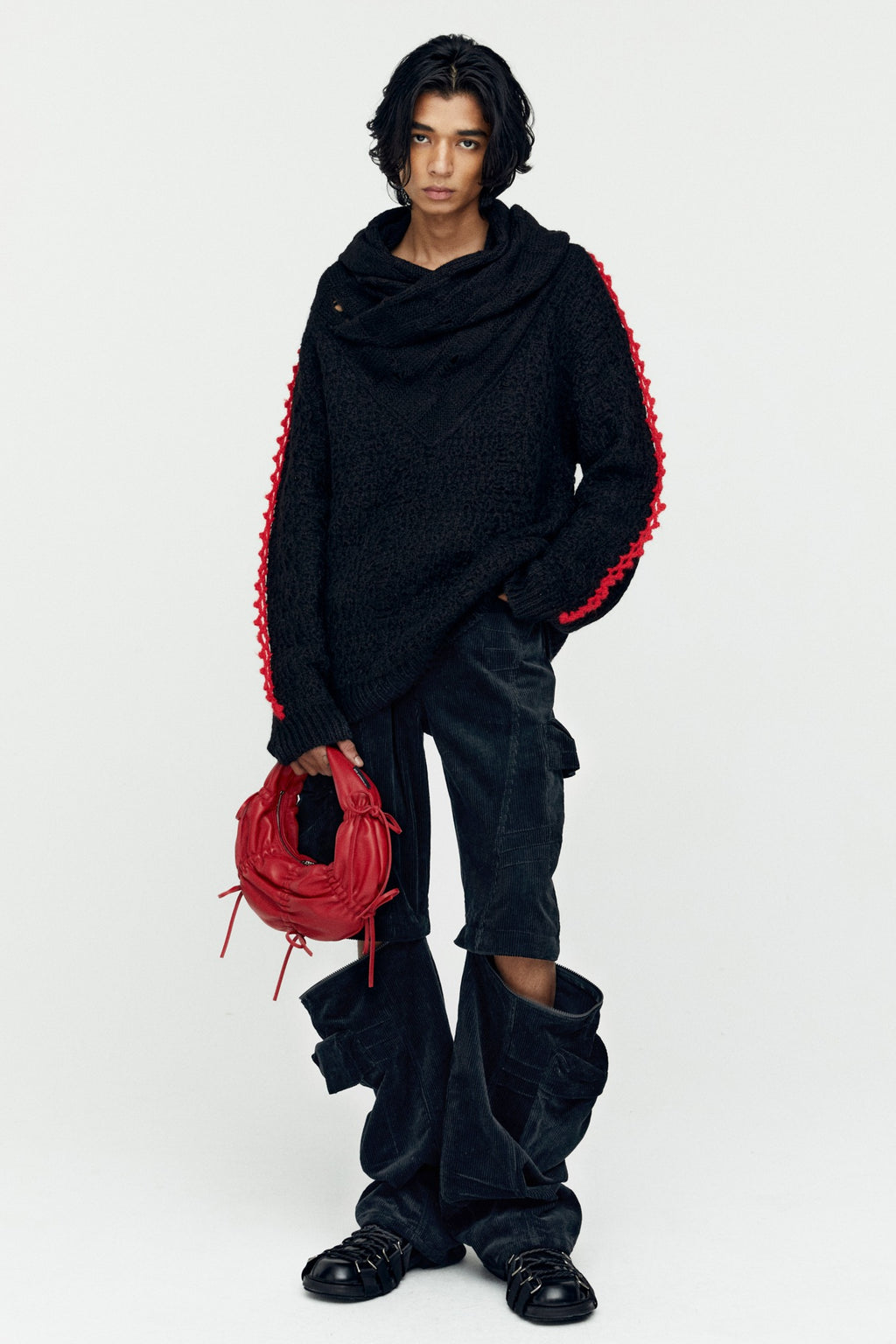 Andersson Bell - Arelin Shawl Layered Sweater (Black) product image 1 | TRAB K-Fashion Australia