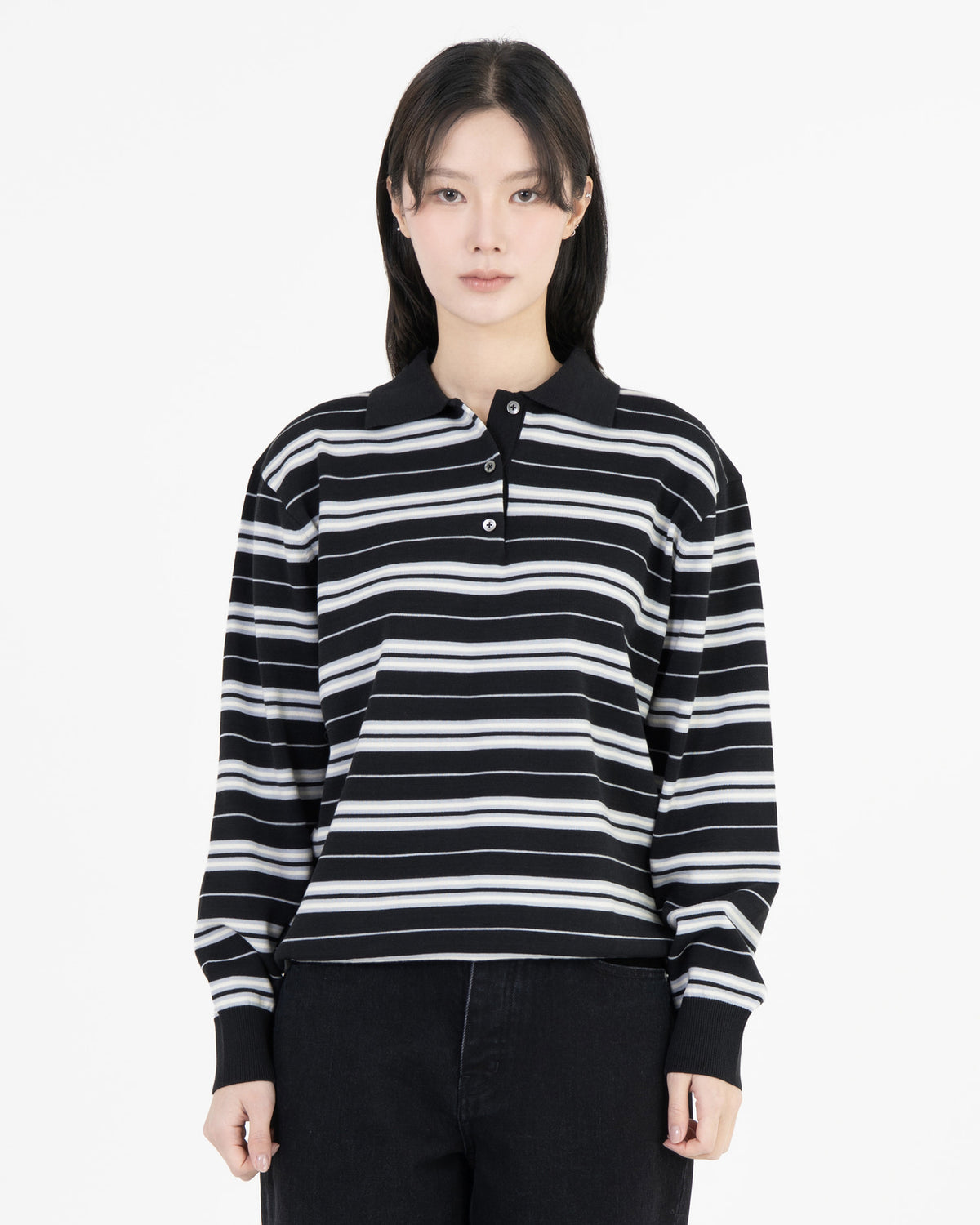 Brownyard - Stripe Knit Pique (Navy) product image 2 | TRAB K-Fashion Australia