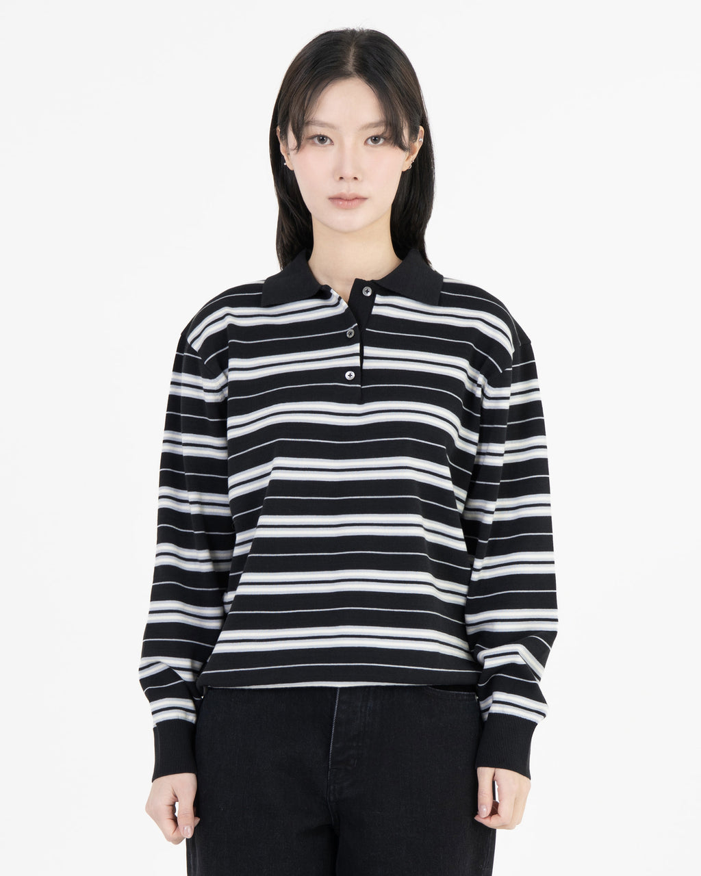 Brownyard - Stripe Knit Pique (Navy) product image 2 | TRAB K-Fashion Australia