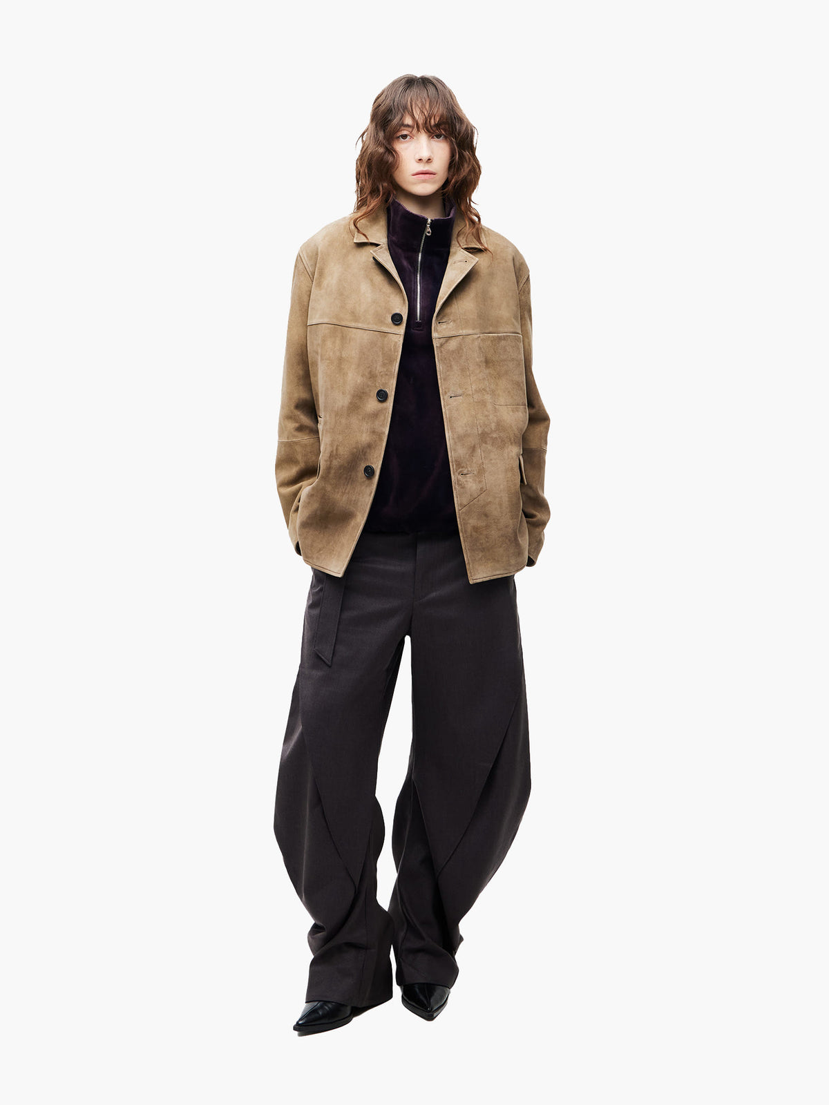 Jiyong Kim - Goat Suede Work Jacket (Beige) product image 3 | TRAB K-Fashion Australia