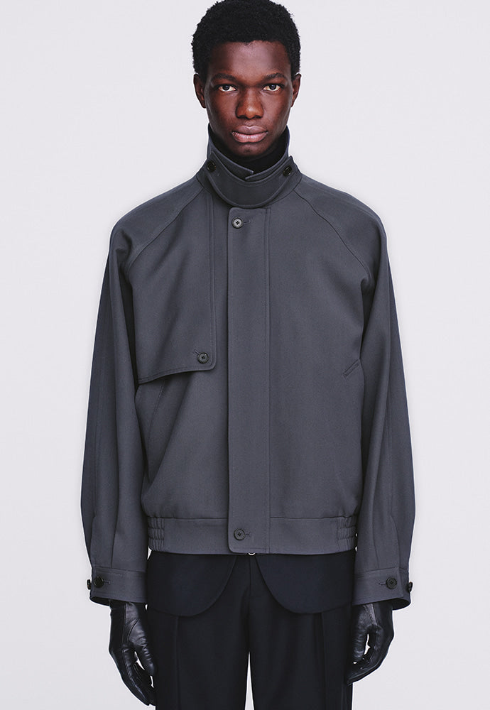 Tonywack - Hard Twist Wool Twill Gun Flap Blouson Jacket (Slate Grey) product image 6 | TRAB K-Fashion Australia