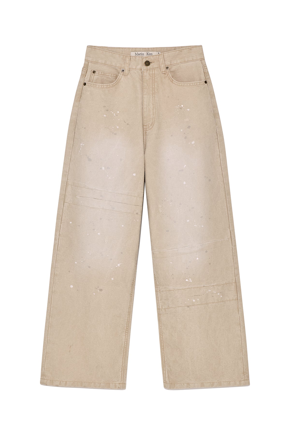 Matin Kim - Unbalance Cut Point Vintage Cotton Pants (Beige) product image 1 | TRAB K-Fashion Australia