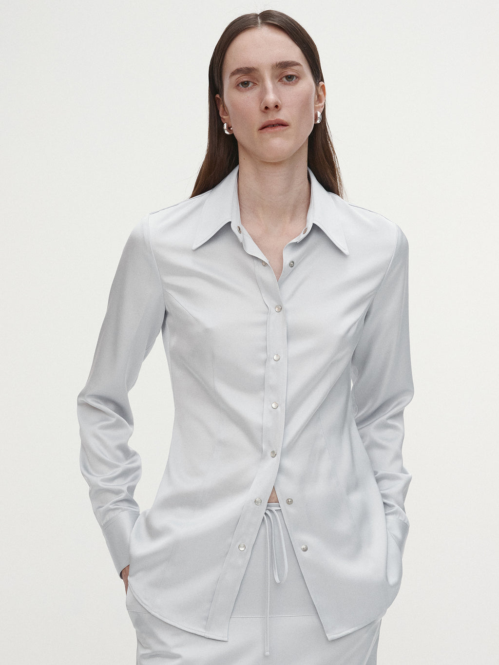 Tonywack - Satin Regular-Fit Shirt (Silver) product image 5 | TRAB K-Fashion Australia