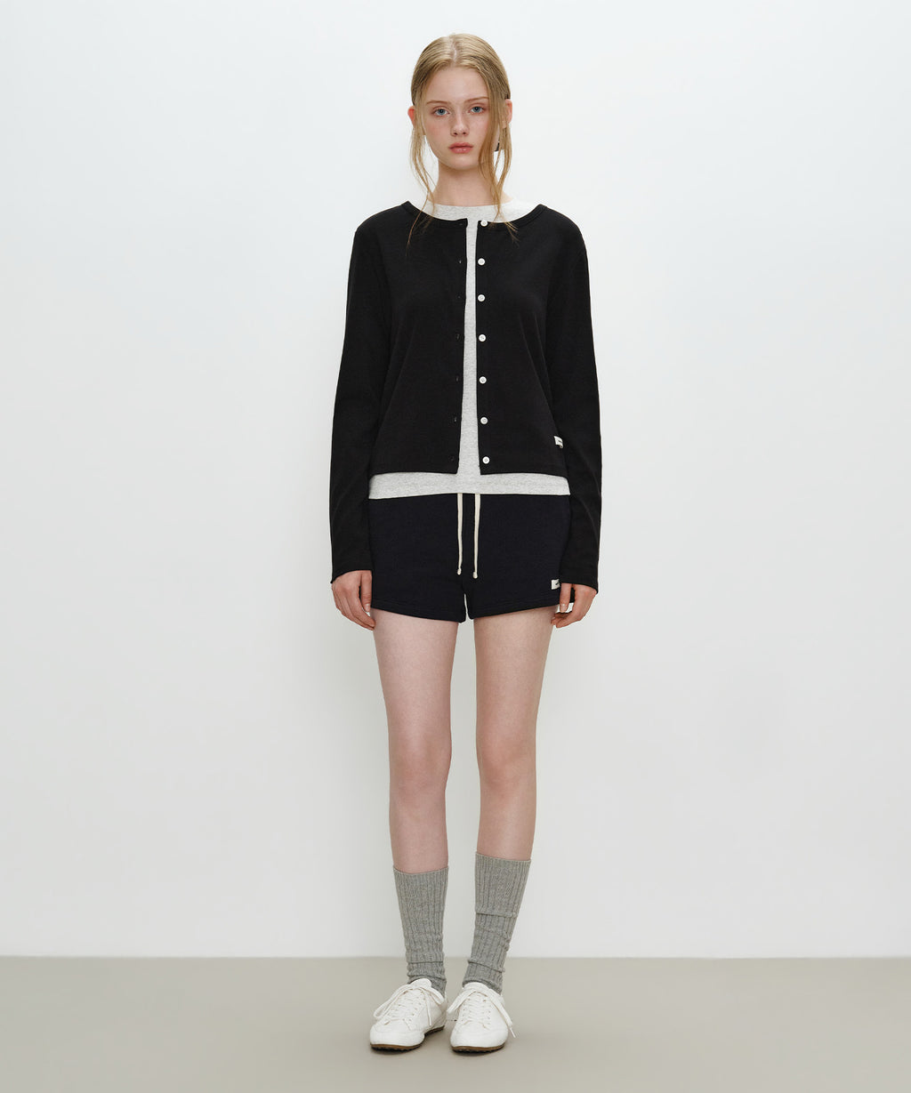 Marithe & Francois Girbaud - Basic Cotton Cardigan (Black) product image 4 | TRAB K-Fashion Australia