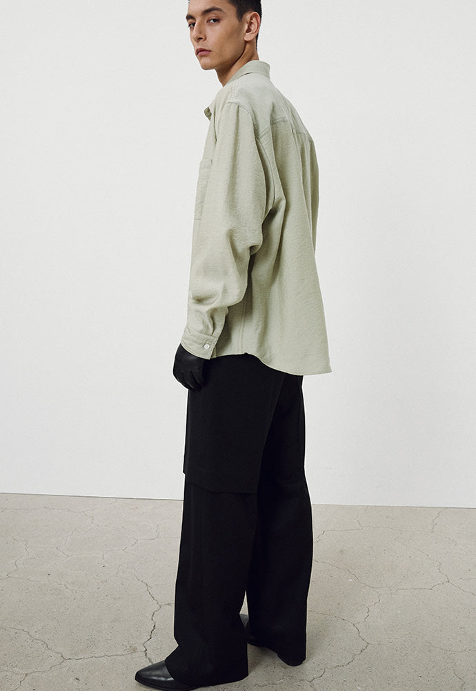Tonywack - Silk Tencel Brushed Shirt (Pale Green) product image 3 | TRAB K-Fashion Australia