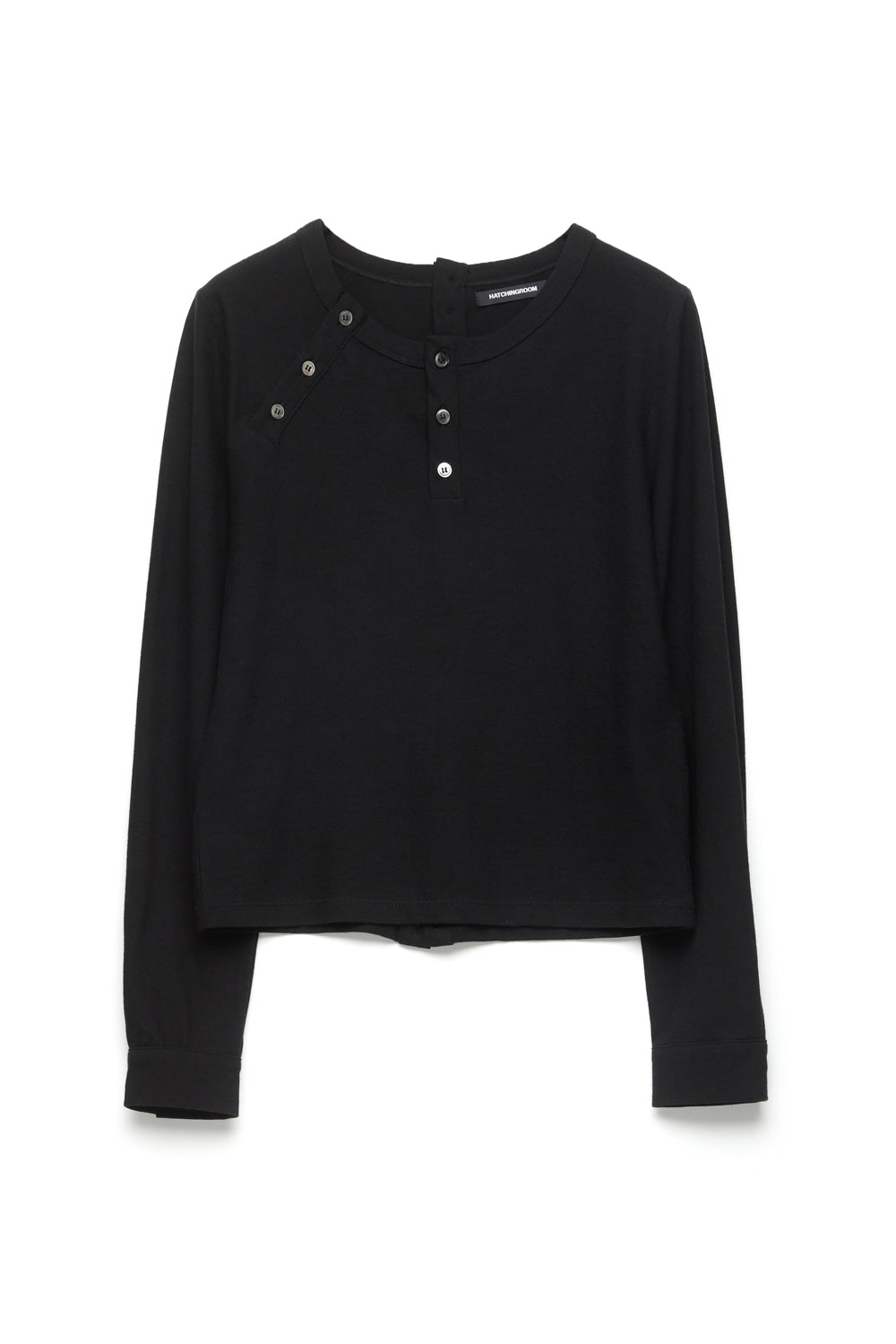 Hatchingroom - Triple Henley Neck Tee (Girl) (Black) product image 1 | TRAB K-Fashion Australia