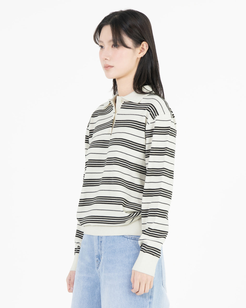 Brownyard - Stripe Knit Pique (Ivory) product image 4 | TRAB K-Fashion Australia