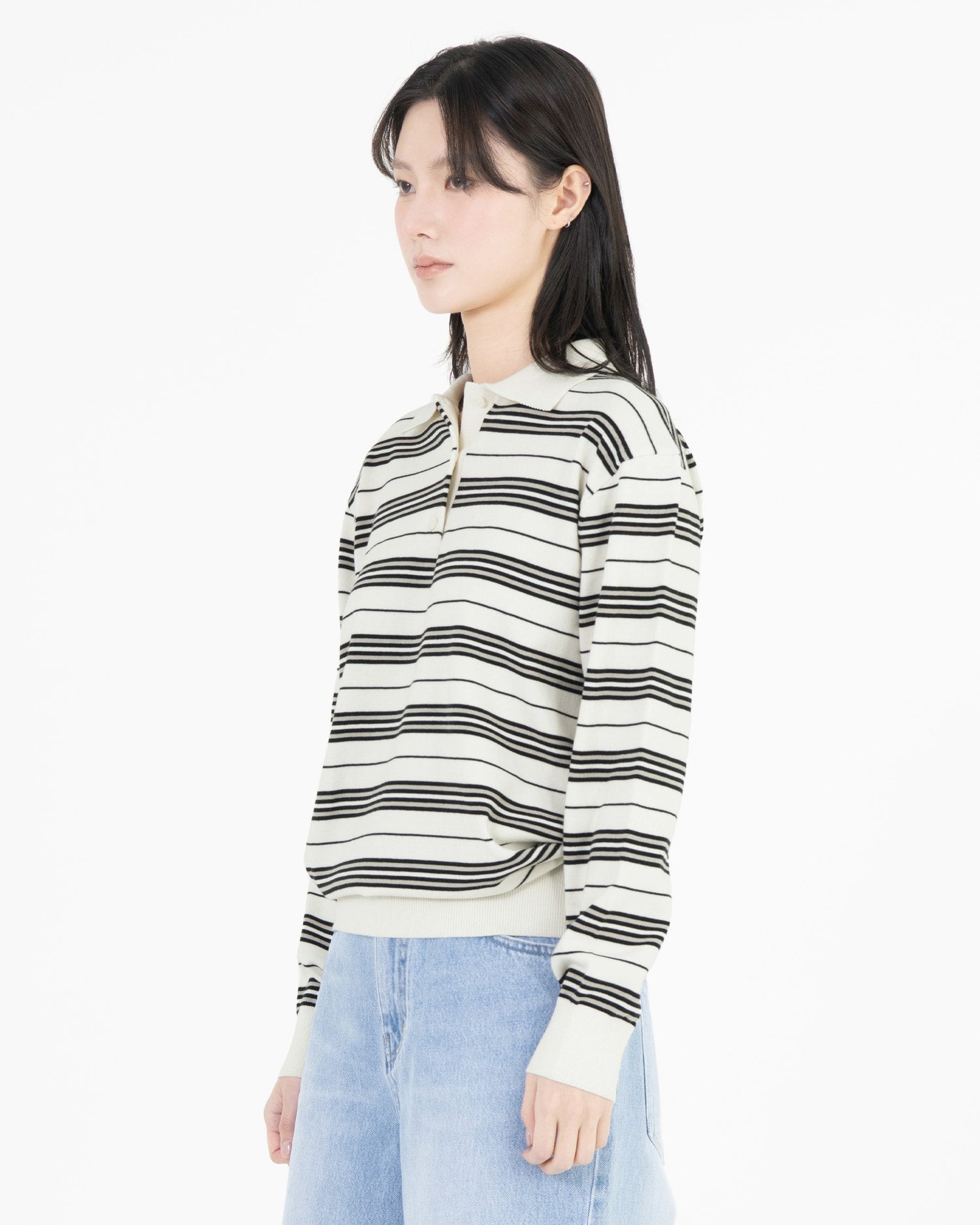 Brownyard - Stripe Knit Pique (Ivory) product image 4 | TRAB K-Fashion Australia
