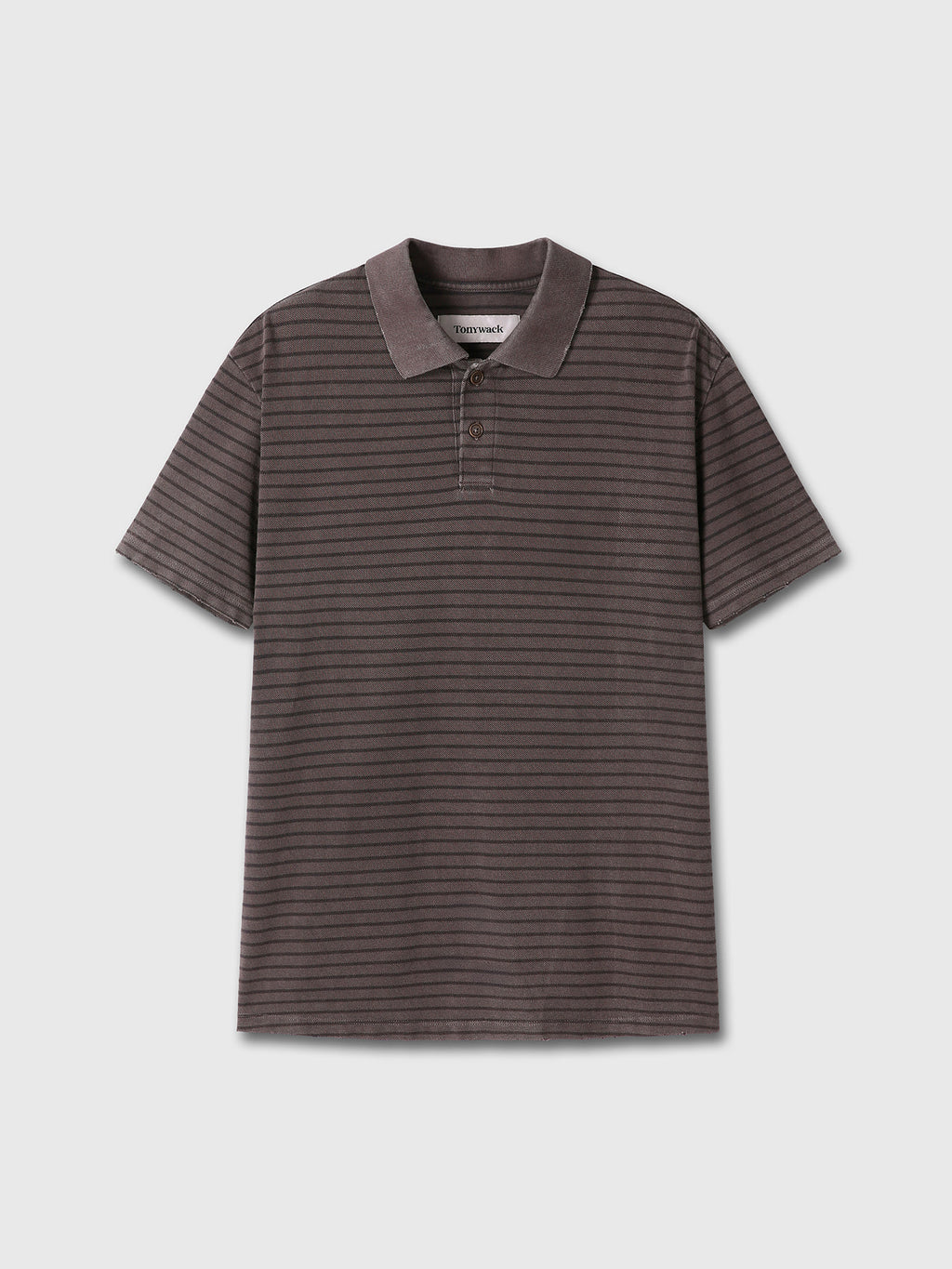 Tonywack - Garment Dyed Stripe Piqué Polo (Faded Brown) product image 10 | TRAB K-Fashion Australia