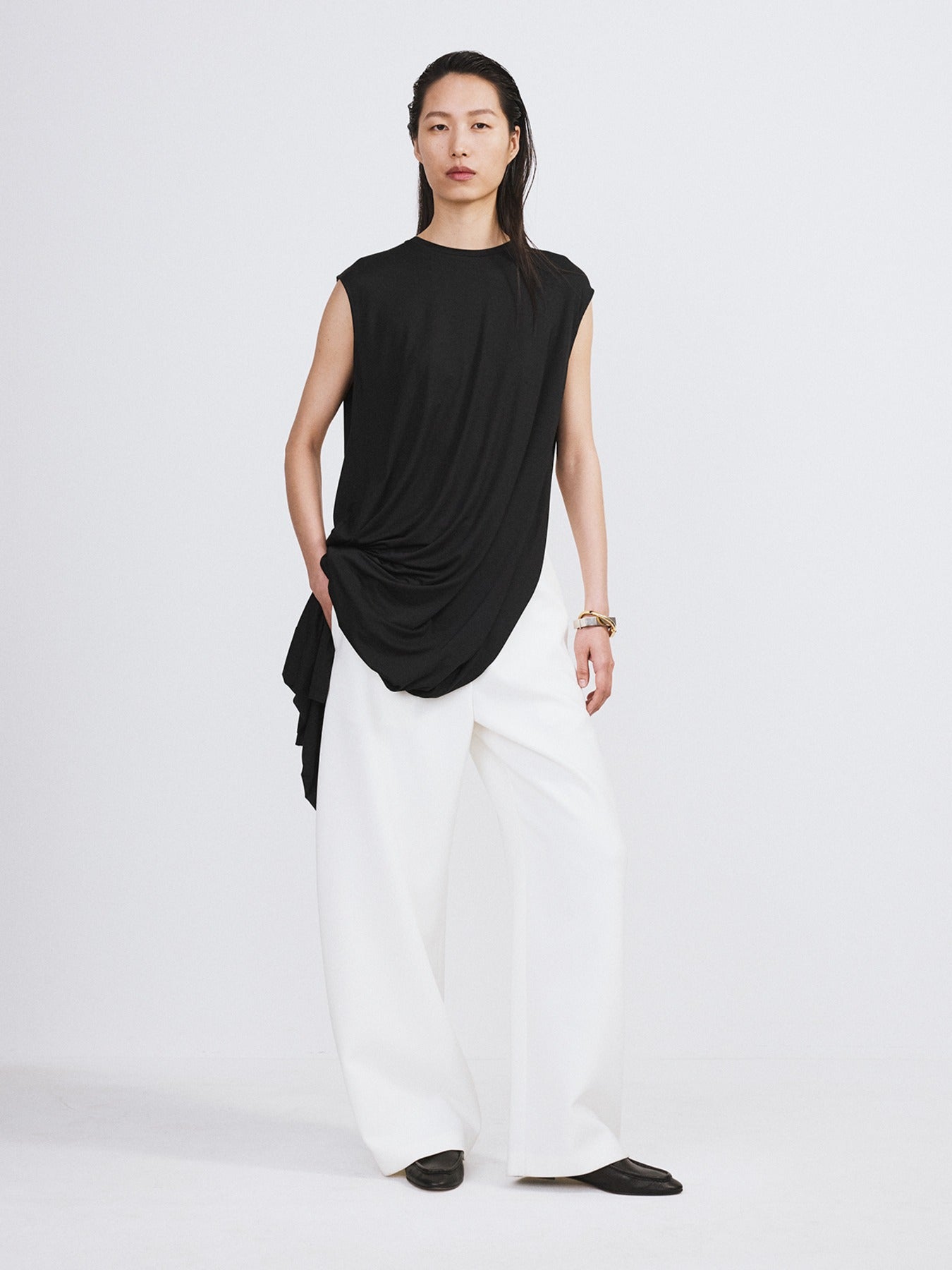 Recto - Open Back Jersey Long Top (Black) product image 1 | TRAB K-Fashion Australia