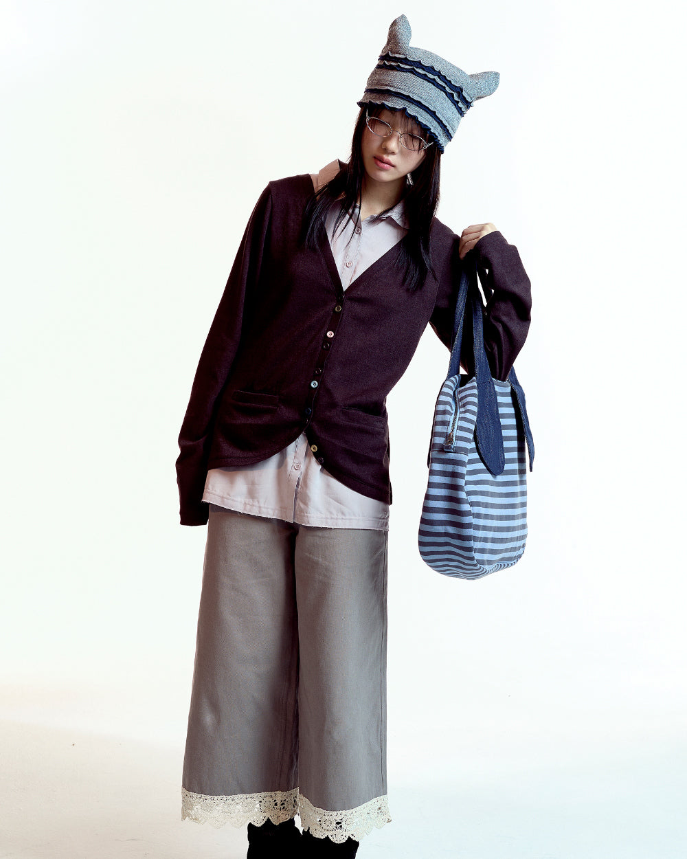Coyseio - Knit Lace Pants (Ash Brown) product image 4 | TRAB K-Fashion Australia