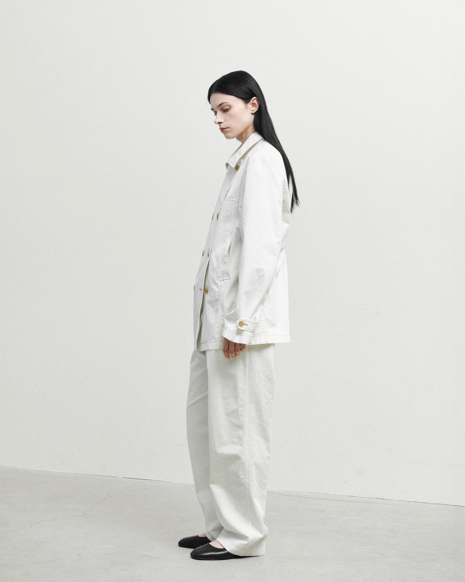 Brownyard - Washed Double Half Coat (Ivory) product image 2 | TRAB K-Fashion Australia