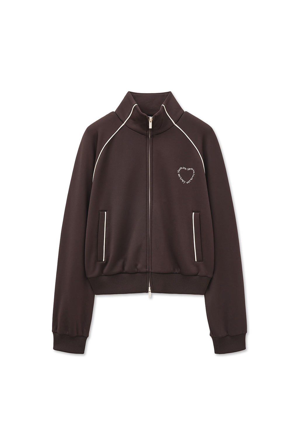 Matin Kim - Heart Logo Track Jumper (Brown) product image 1 | TRAB K-Fashion Australia