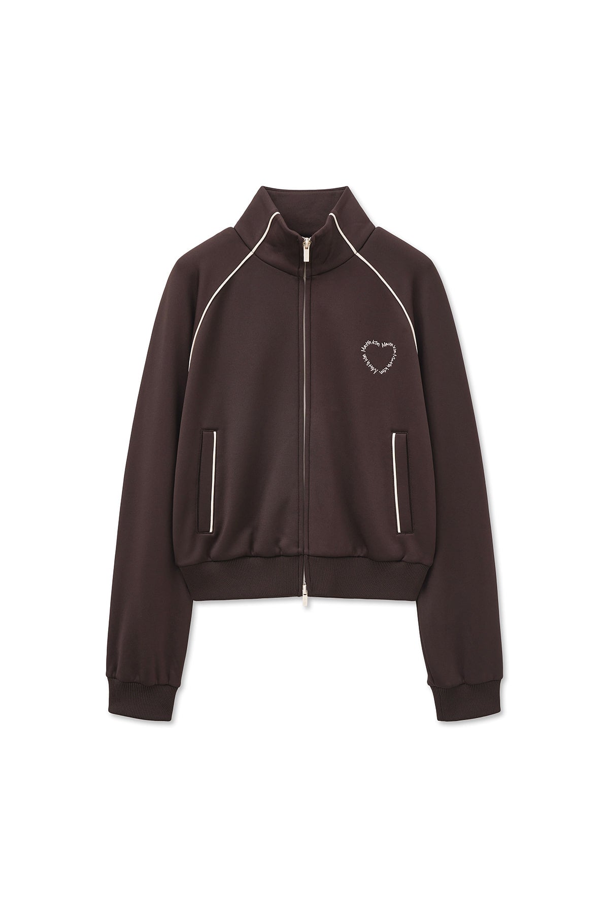 Matin Kim - Heart Logo Track Jumper (Brown) product image 1 | TRAB K-Fashion Australia