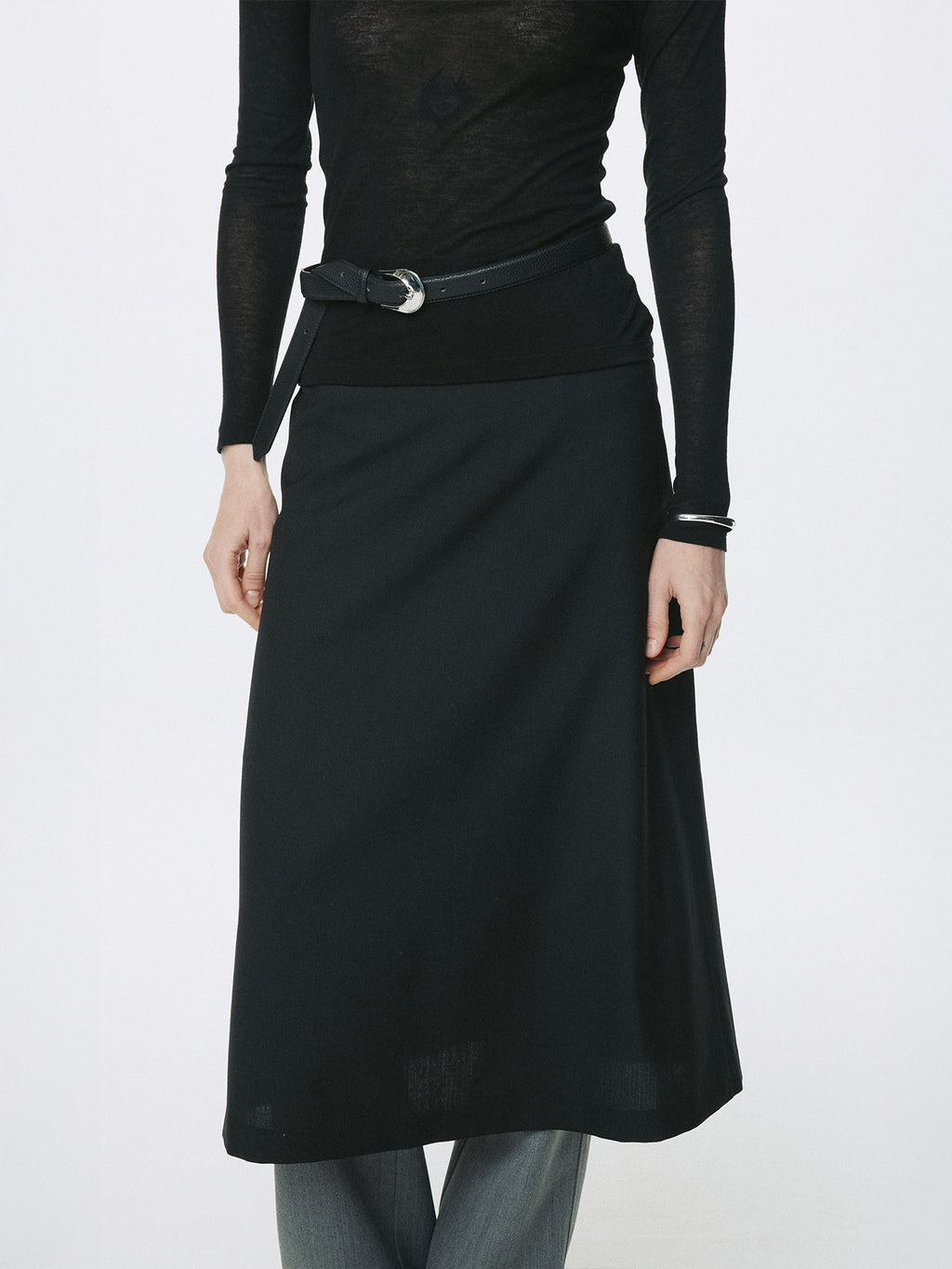 Tonywack - Wool Midi Skirt (Black) product image 4 | TRAB K-Fashion Australia