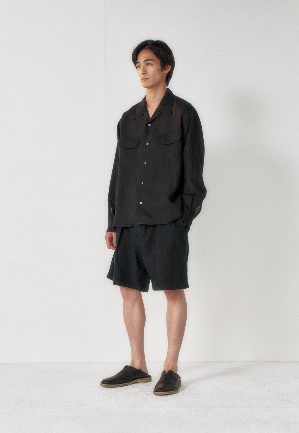 Art if acts - Linen Two Pocket Shirt (Black) product image 4 | TRAB K-Fashion Australia