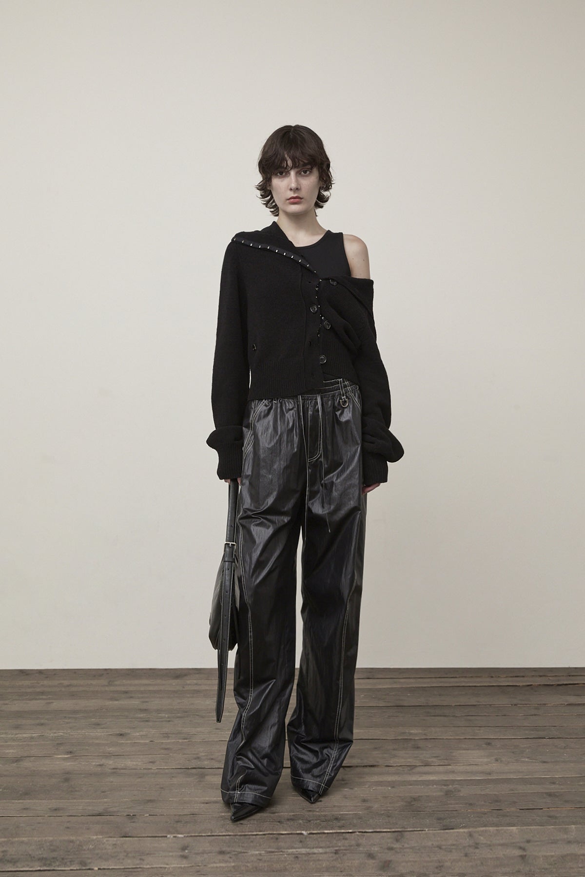 Matin Kim - Hook Point Two Way Cross Cardigan (Black) product image 8 | TRAB K-Fashion Australia