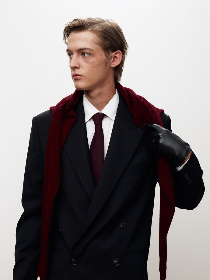 Tonywack - Wool Twill Double-Breasted Tailored Jacket (Black) product image 7 | TRAB K-Fashion Australia