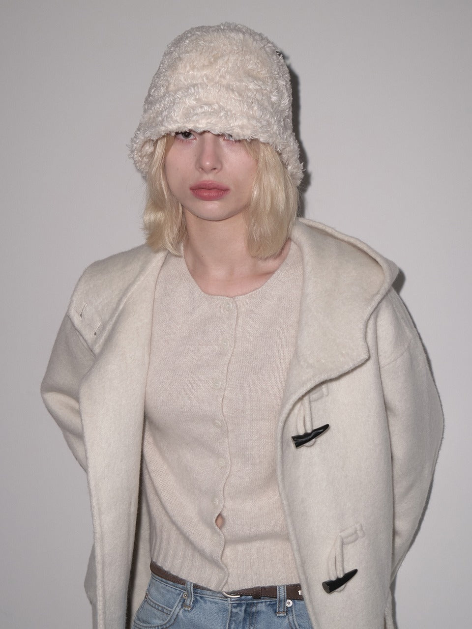 Margarin Fingers - Furry Bucket Hat (Cream) product image 1 | TRAB K-Fashion Australia
