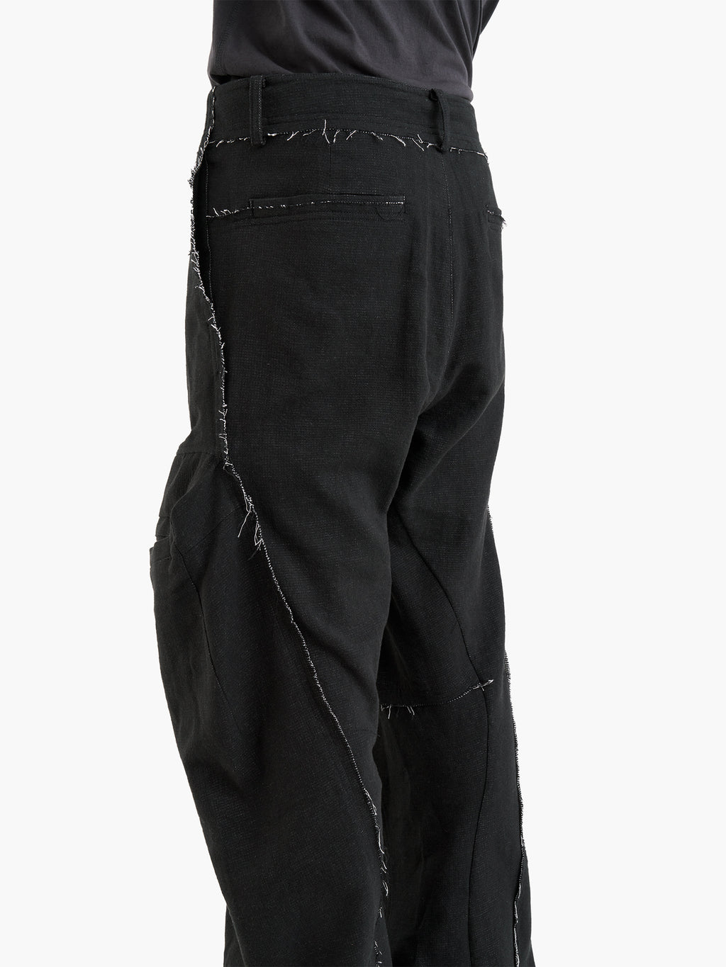 Jiyong Kim - Raw Edged 3D Pocket Trousers (Black) product image 6 | TRAB K-Fashion Australia