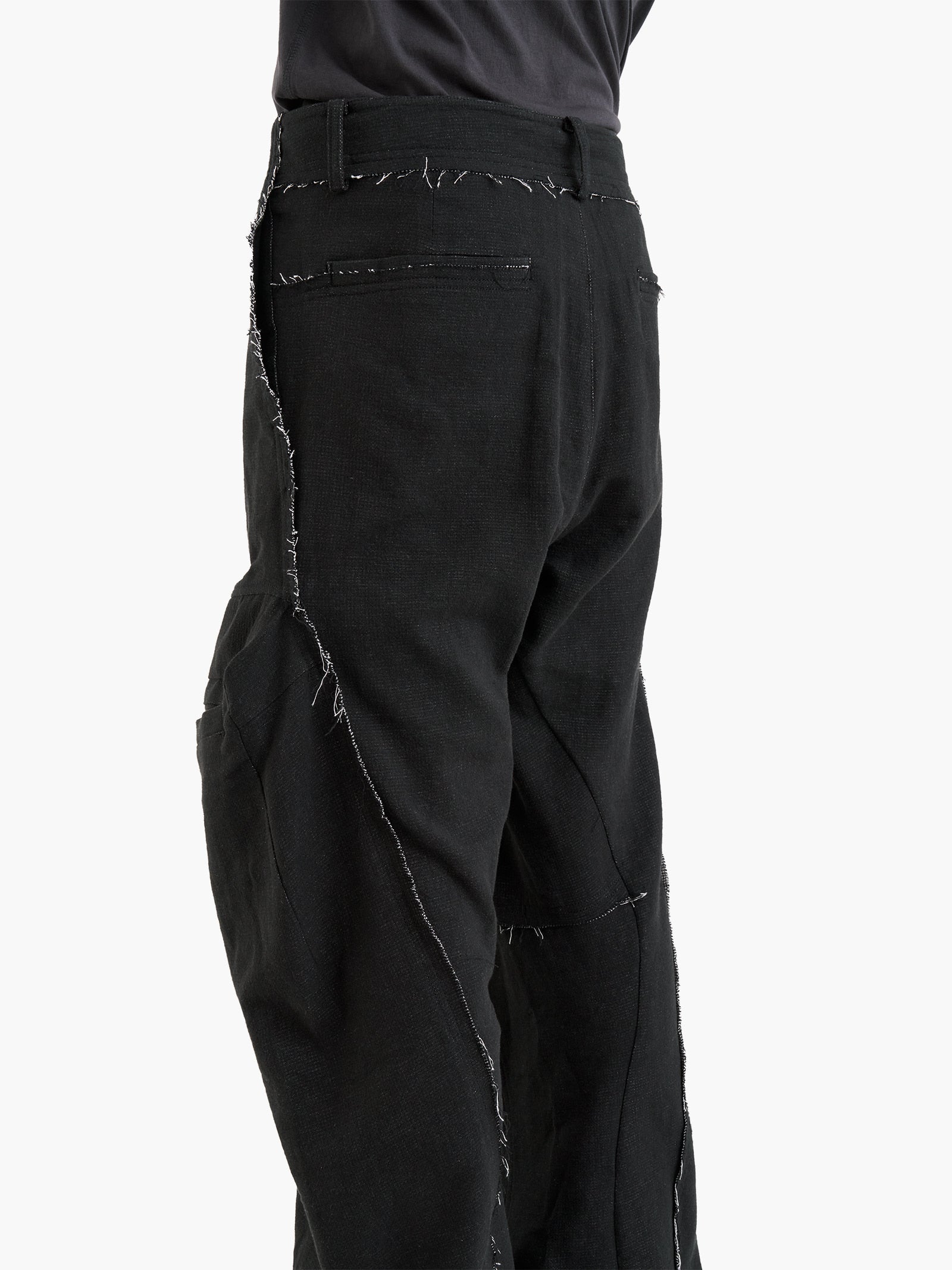 Jiyong Kim - Raw Edged 3D Pocket Trousers (Black) product image 6 | TRAB K-Fashion Australia