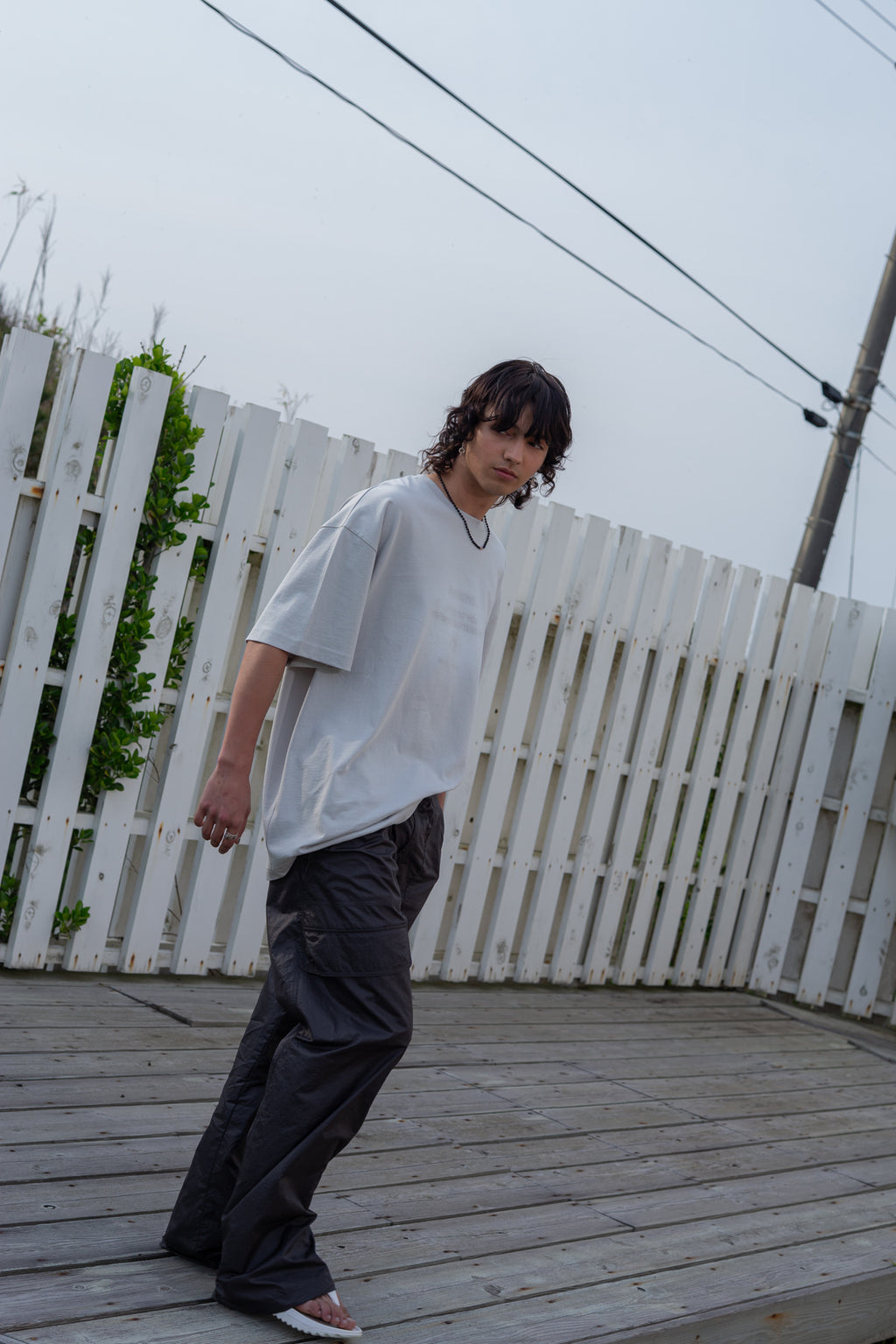 Matin Kim - Stitch Point Nylon Pants (Charcoal) product image 11 | TRAB K-Fashion Australia