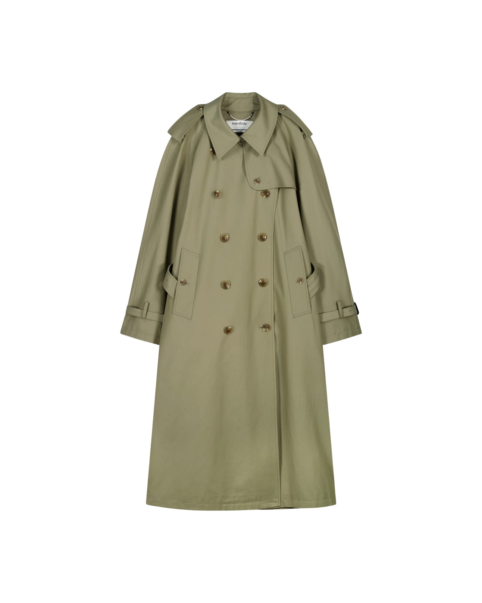 Kimhe Kim - Cotton-Rayon Belted Trench Coat (Olive Green) product image 22 | TRAB K-Fashion Australia