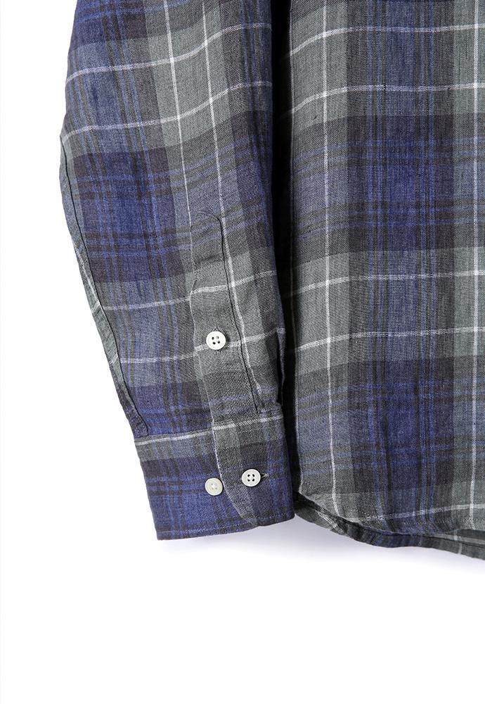 Art if acts - Linen French Check Shirt (Khaki/Blue) product image 12 | TRAB K-Fashion Australia