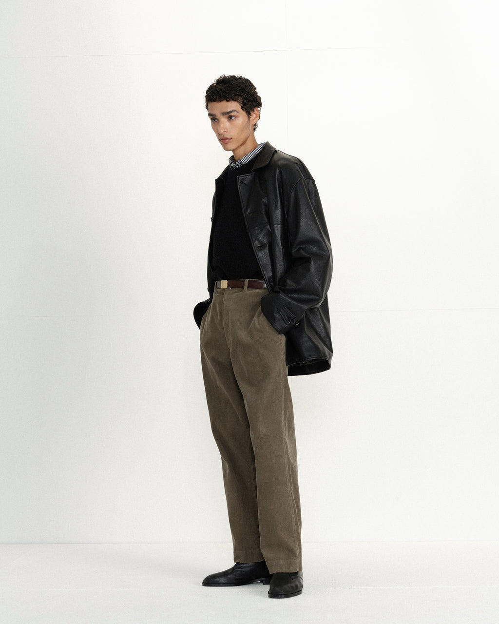 Brownyard - Leather Car Coat (Black) product image 2 | TRAB K-Fashion Australia