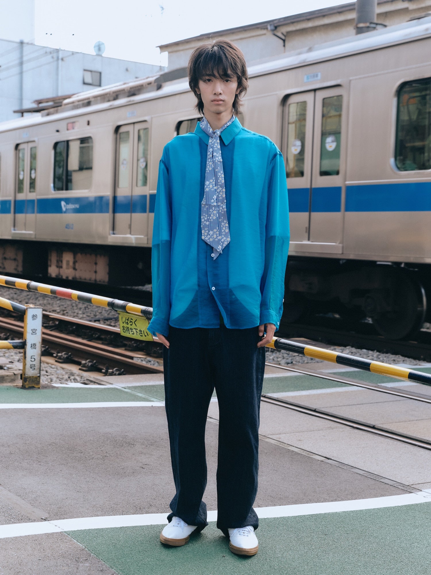 Stu - Sheer Shirt (Blue) product image 1 | TRAB K-Fashion Australia