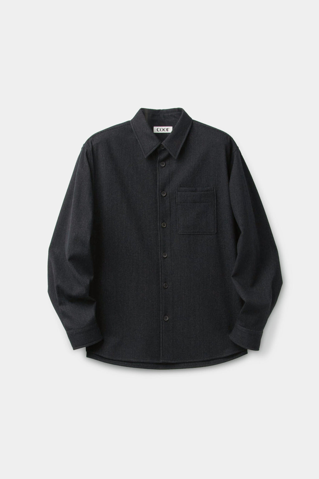 Coor - Wool Blend Rib Textured Shirt (Black) product image 1 | TRAB K-Fashion Australia